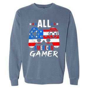 All American Gamer 4Th Of July Gaming Lovers Patriotic Garment-Dyed Sweatshirt