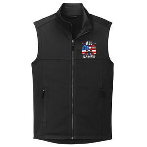 All American Gamer 4Th Of July Gaming Lovers Patriotic Collective Smooth Fleece Vest