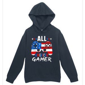 All American Gamer 4Th Of July Gaming Lovers Patriotic Urban Pullover Hoodie