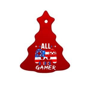 All American Gamer 4Th Of July Gaming Lovers Patriotic Ceramic Tree Ornament