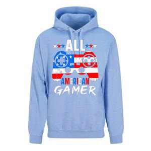 All American Gamer 4Th Of July Gaming Lovers Patriotic Unisex Surf Hoodie