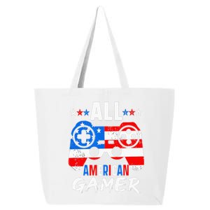 All American Gamer 4Th Of July Gaming Lovers Patriotic 25L Jumbo Tote