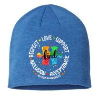 Autism Awareness Great Gift Respect Love Support Autism Cute Gift Sustainable Beanie