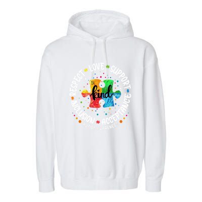 Autism Awareness Great Gift Respect Love Support Autism Cute Gift Garment-Dyed Fleece Hoodie