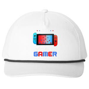 All American Gamer Funny 4th Of July Usa Flag Snapback Five-Panel Rope Hat