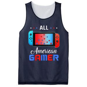 All American Gamer Funny 4th Of July Usa Flag Mesh Reversible Basketball Jersey Tank