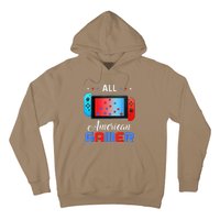 All American Gamer Funny 4th Of July Usa Flag Hoodie