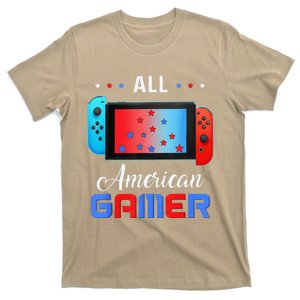 All American Gamer Funny 4th Of July Usa Flag T-Shirt