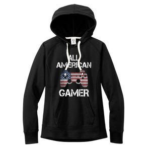 All American Gamer 4th Of July Video Games Women's Fleece Hoodie