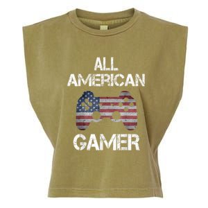 All American Gamer 4th Of July Video Games Garment-Dyed Women's Muscle Tee