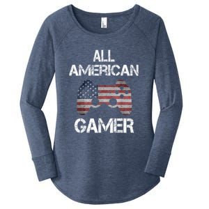 All American Gamer 4th Of July Video Games Women's Perfect Tri Tunic Long Sleeve Shirt