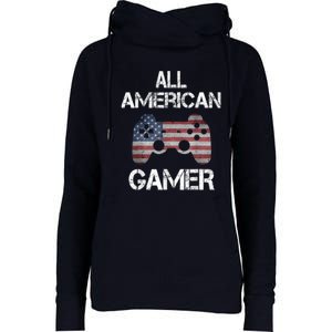 All American Gamer 4th Of July Video Games Womens Funnel Neck Pullover Hood