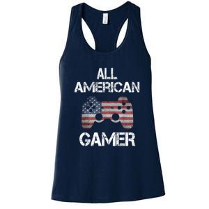 All American Gamer 4th Of July Video Games Women's Racerback Tank