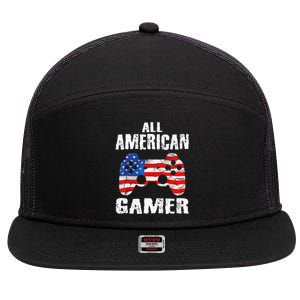 All American Gamer 4Th Of July Video Games 7 Panel Mesh Trucker Snapback Hat