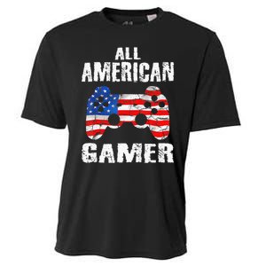 All American Gamer 4Th Of July Video Games Cooling Performance Crew T-Shirt