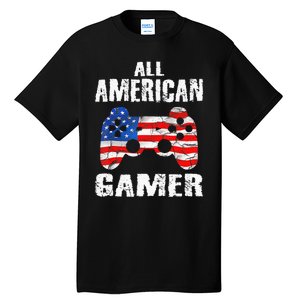 All American Gamer 4Th Of July Video Games Tall T-Shirt