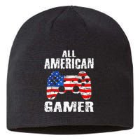 All American Gamer 4Th Of July Video Games Sustainable Beanie