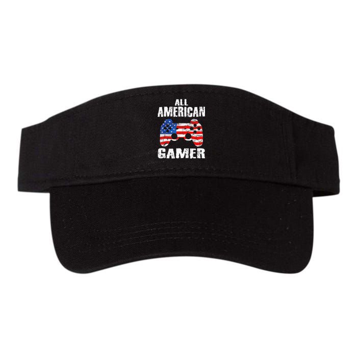 All American Gamer 4Th Of July Video Games Valucap Bio-Washed Visor