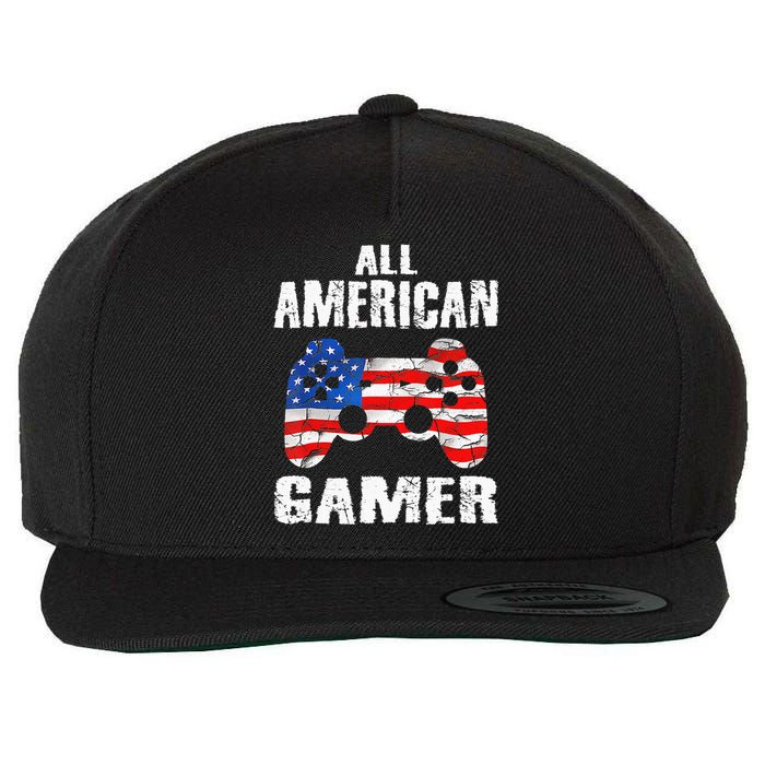 All American Gamer 4Th Of July Video Games Wool Snapback Cap