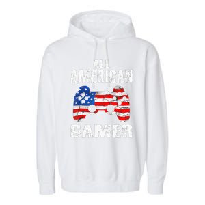 All American Gamer 4Th Of July Video Games Garment-Dyed Fleece Hoodie