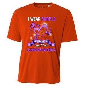 Alzheimer's Awareness Gift I Wear Purple In Memory Of My Mom Cute Gift Cooling Performance Crew T-Shirt