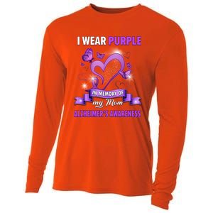 Alzheimer's Awareness Gift I Wear Purple In Memory Of My Mom Cute Gift Cooling Performance Long Sleeve Crew