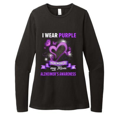 Alzheimer's Awareness Gift I Wear Purple In Memory Of My Mom Cute Gift Womens CVC Long Sleeve Shirt