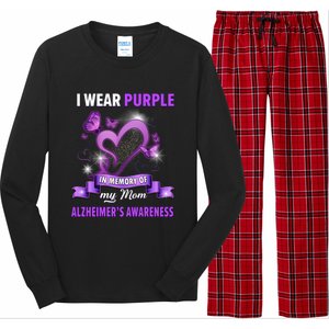 Alzheimer's Awareness Gift I Wear Purple In Memory Of My Mom Cute Gift Long Sleeve Pajama Set