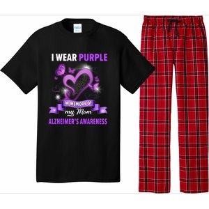 Alzheimer's Awareness Gift I Wear Purple In Memory Of My Mom Cute Gift Pajama Set