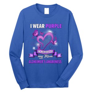 Alzheimer's Awareness Gift I Wear Purple In Memory Of My Mom Cute Gift Long Sleeve Shirt