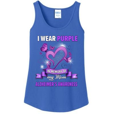 Alzheimer's Awareness Gift I Wear Purple In Memory Of My Mom Cute Gift Ladies Essential Tank