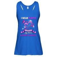 Alzheimer's Awareness Gift I Wear Purple In Memory Of My Mom Cute Gift Ladies Essential Flowy Tank