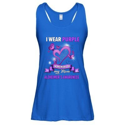 Alzheimer's Awareness Gift I Wear Purple In Memory Of My Mom Cute Gift Ladies Essential Flowy Tank