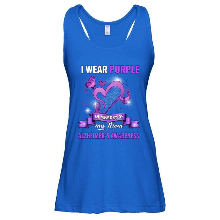 Alzheimer's Awareness Gift I Wear Purple In Memory Of My Mom Cute Gift Ladies Essential Flowy Tank