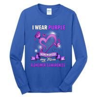 Alzheimer's Awareness Gift I Wear Purple In Memory Of My Mom Cute Gift Tall Long Sleeve T-Shirt