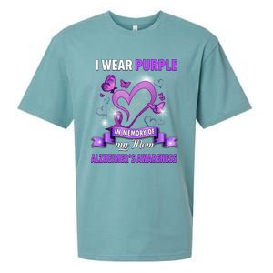 Alzheimer's Awareness Gift I Wear Purple In Memory Of My Mom Cute Gift Sueded Cloud Jersey T-Shirt