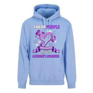 Alzheimer's Awareness Gift I Wear Purple In Memory Of My Mom Cute Gift Unisex Surf Hoodie