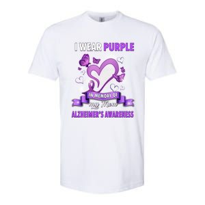 Alzheimer's Awareness Gift I Wear Purple In Memory Of My Mom Cute Gift Softstyle CVC T-Shirt