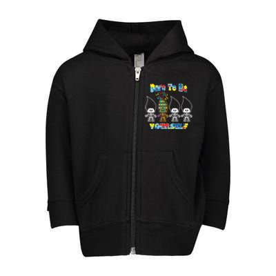 Autism Awareness Great Gift Dare Be Yourself Puzzle Gift Toddler Zip Fleece Hoodie