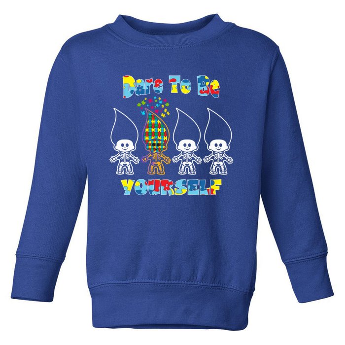 Autism Awareness Great Gift Dare Be Yourself Puzzle Gift Toddler Sweatshirt