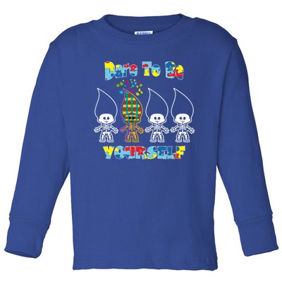 Autism Awareness Great Gift Dare Be Yourself Puzzle Gift Toddler Long Sleeve Shirt