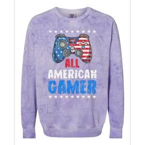 All American Gamer Shirts Patriotic Video Games Colorblast Crewneck Sweatshirt