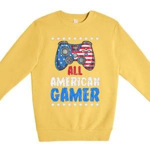 All American Gamer Shirts Patriotic Video Games Premium Crewneck Sweatshirt