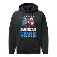 All American Gamer Shirts Patriotic Video Games Performance Fleece Hoodie