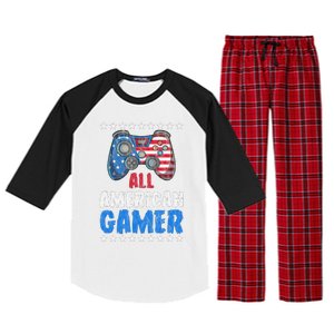 All American Gamer Shirts Patriotic Video Games Raglan Sleeve Pajama Set