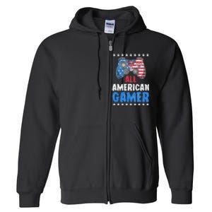 All American Gamer Shirts Patriotic Video Games Full Zip Hoodie