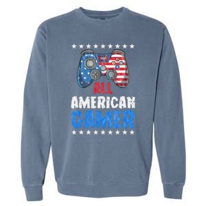 All American Gamer Shirts Patriotic Video Games Garment-Dyed Sweatshirt