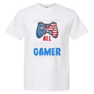 All American Gamer Shirts Patriotic Video Games Garment-Dyed Heavyweight T-Shirt