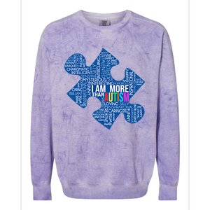 Autism Awareness Gift I Am More Than Autism Puzzle Gift Colorblast Crewneck Sweatshirt