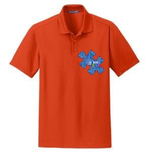 Autism Awareness Gift I Am More Than Autism Puzzle Gift Dry Zone Grid Polo